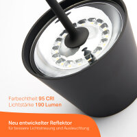 LED Tischlampe - Induktive Ladestation - IP54 2,2W 190 lm Warmwei&szlig; - Dimmbar - Schwarz