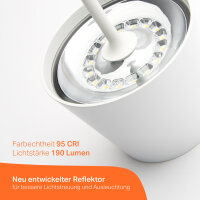 LED Tischlampe - Induktive Ladestation - IP54 2,2W 190 lm Warmwei&szlig; - Dimmbar - Wei&szlig;
