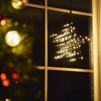Weva LED Weihnachtsstern Fensterbild S1 warmwei&szlig; f&uuml;r 3 x AA Batterie