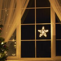 Weva LED Weihnachtsstern Fensterbild S2 warmwei&szlig; f&uuml;r 3 x AA Batterie