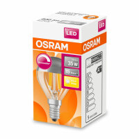 Osram Filament Tropfen Classic P mit Kopfspiegel dimmbar - 4,5W = 33W - 380lm warmwei&szlig; 2700K